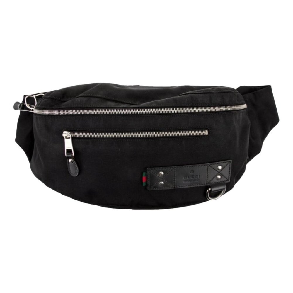 $1450 Authentic GUCCI Made in ITALY Unisex Black Crossbody Sling Fanny Waist Bag